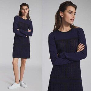 NEW REISS Elsie Textured Knitted Midi Dress Sweater Long Sleeve Large